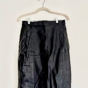 Paris Sport Club Universal Black Leather Pencil Skirt